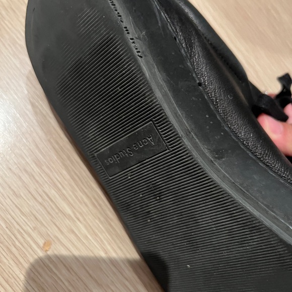 Authentic Acne studio smiley face leather black sneaker - Picture 2 of 7